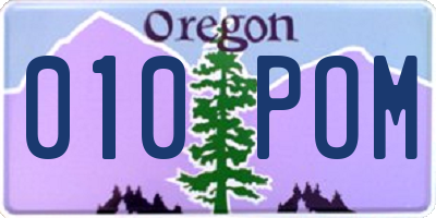 OR license plate 010POM