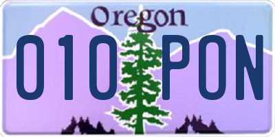 OR license plate 010PON