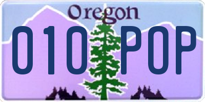 OR license plate 010POP