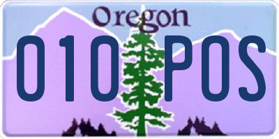 OR license plate 010POS