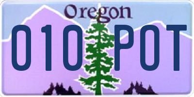 OR license plate 010POT