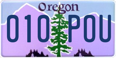 OR license plate 010POU