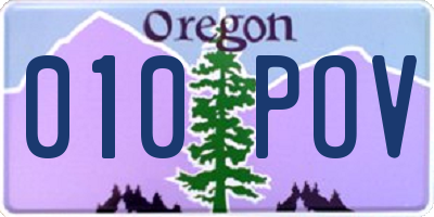 OR license plate 010POV