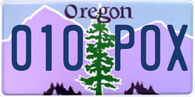 OR license plate 010POX