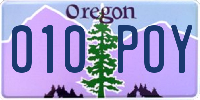 OR license plate 010POY