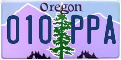 OR license plate 010PPA