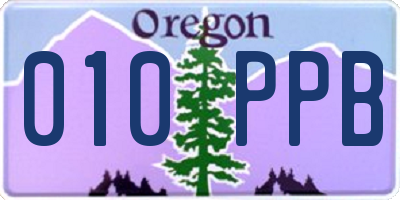 OR license plate 010PPB