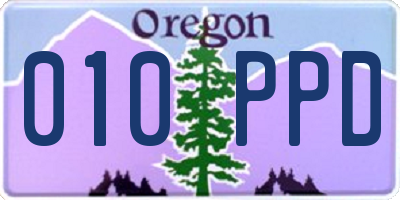OR license plate 010PPD