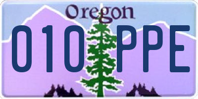 OR license plate 010PPE