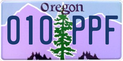 OR license plate 010PPF