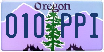 OR license plate 010PPI