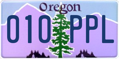OR license plate 010PPL