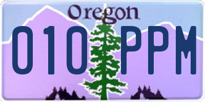 OR license plate 010PPM