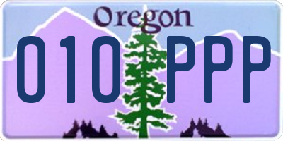 OR license plate 010PPP