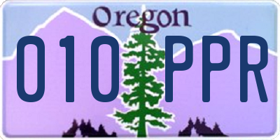 OR license plate 010PPR