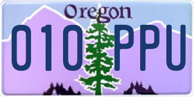 OR license plate 010PPU