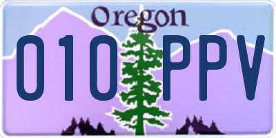 OR license plate 010PPV