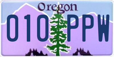 OR license plate 010PPW