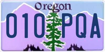 OR license plate 010PQA