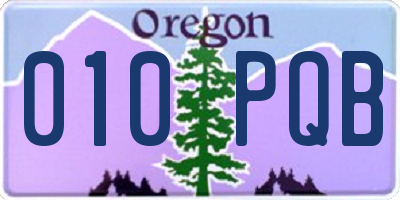 OR license plate 010PQB