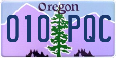 OR license plate 010PQC