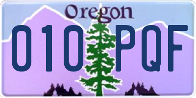 OR license plate 010PQF