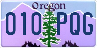 OR license plate 010PQG
