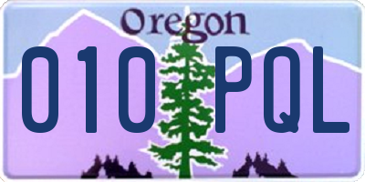 OR license plate 010PQL