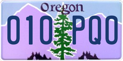 OR license plate 010PQO