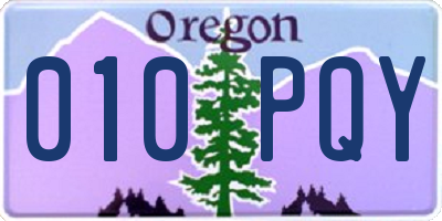 OR license plate 010PQY