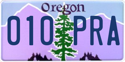 OR license plate 010PRA