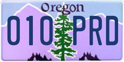 OR license plate 010PRD