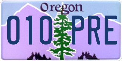 OR license plate 010PRE