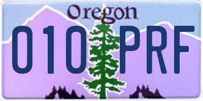 OR license plate 010PRF