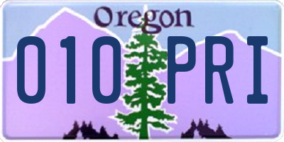 OR license plate 010PRI