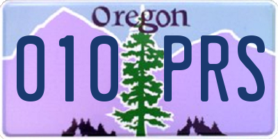 OR license plate 010PRS