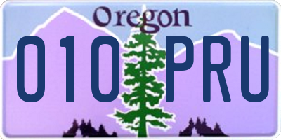 OR license plate 010PRU