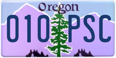 OR license plate 010PSC