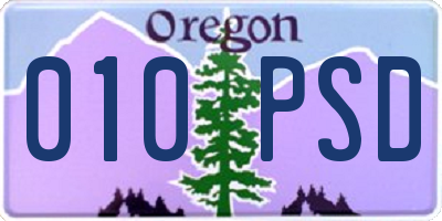 OR license plate 010PSD