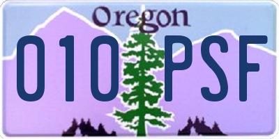 OR license plate 010PSF