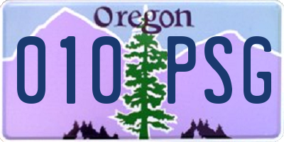 OR license plate 010PSG