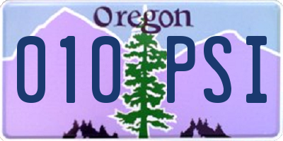 OR license plate 010PSI