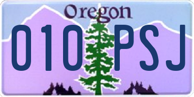 OR license plate 010PSJ