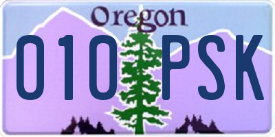 OR license plate 010PSK