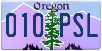 OR license plate 010PSL