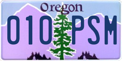 OR license plate 010PSM