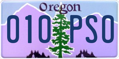 OR license plate 010PSO