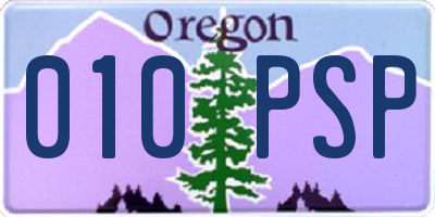 OR license plate 010PSP