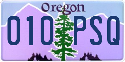 OR license plate 010PSQ