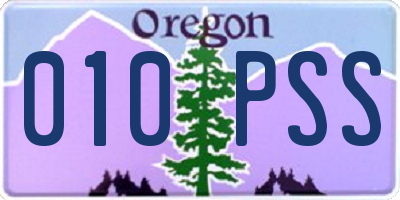 OR license plate 010PSS